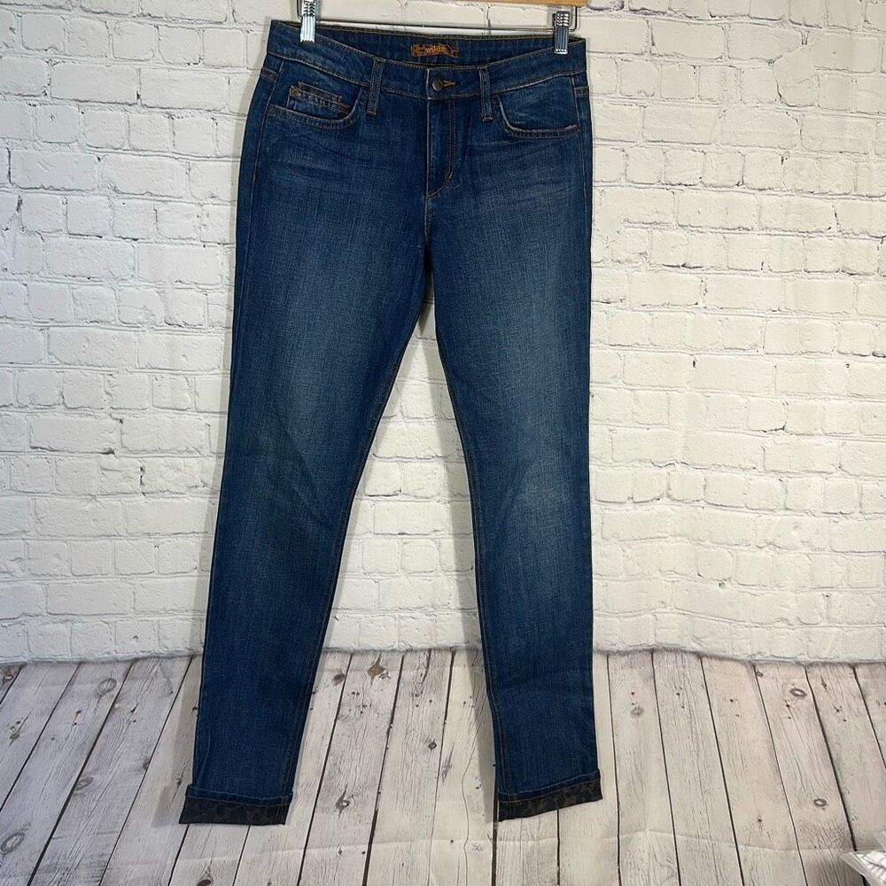 Joes Jeans Wild‎ Skinny Women’s 28 Leopard Jeans Made in USA Blue Denim